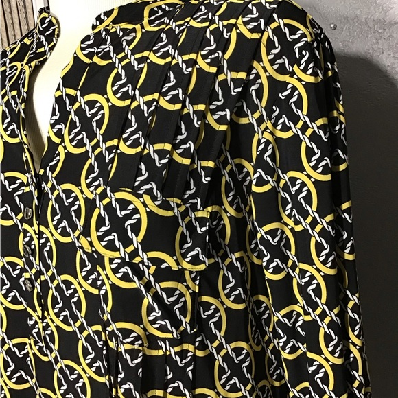 COCOMO BLOUSE SHIRT Sz 3X Black,yellow And White 3/4 Sleeve Women’s - Picture 6 of 16